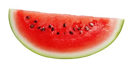 Vibrant red watermelon slice perfect for summer sweet hydrating watermelon segment with dark seeds visible