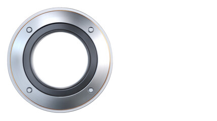 Stainless steel ring gleams on dark background shiny metallic band reflects light against deep black