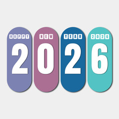 Minimalist Happy New Year 2026 Vector Design with Clean Typography and Modern Festive Elements for Digital and Print