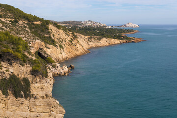 Experience the breathtaking coastal cliffs of Peniscola, Spain