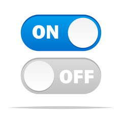 Toggle switch button slider on and off vector isolated illustration