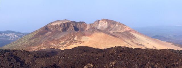 View From El Teide Showcases the Stunning Pico Viejo Volcano in Tenerife, Spain