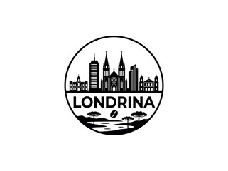 Londrina city of Brazil skyline emblem with landmarks