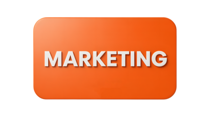 Vibrant orange rectangular marketing button with white text on clean white background