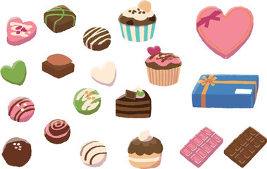 チョコレートのイラストセット