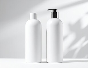 White Lotion Bottle Isolated on White Background