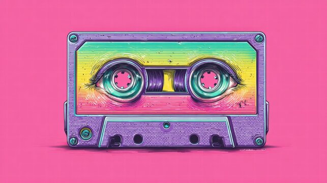 Cassette Tape with Eyes