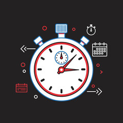 Obraz premium Stopwatch Illustration - Time Management and Productivity Concept.