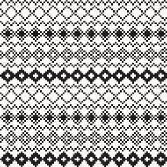 Monochrome Argyle Fair Isle Seamless Pattern Design