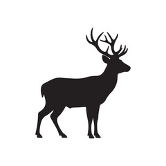 Deer silhouette icon vector flat design