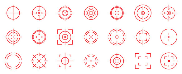 Transparent PNG available
Target and aim icon set, crosshair, bullseye vector, precision, accuracy, and focus icon for aiming, archery, shooting, or navigation