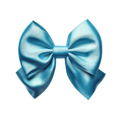 Bright blue satin bow isolated on black background studio shot ribbon fabric, Cut Out, Isolated On White Background, Png Transparent