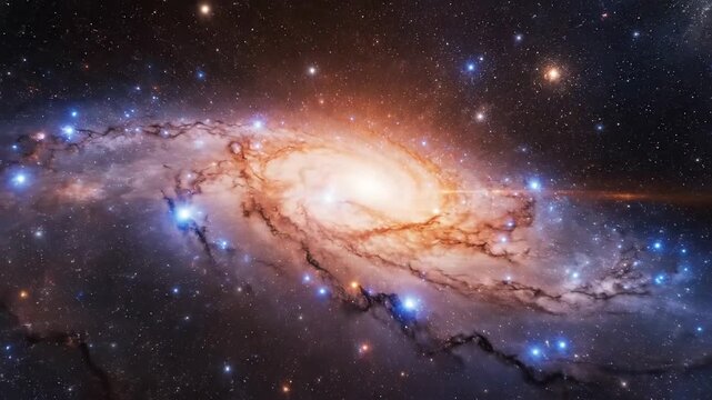 Spectacular Spiral Galaxy - A Cosmic Dance of Light and Gravity.