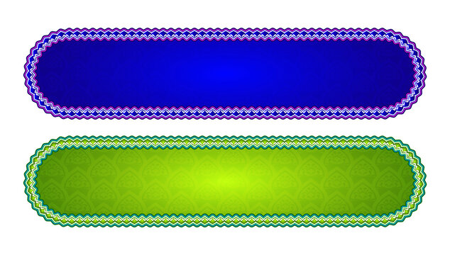 Luxury set arabic islamic banner title frame text box background