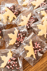 Festive Cookie Packaging with Chocolate-Dipped Christmas Delights