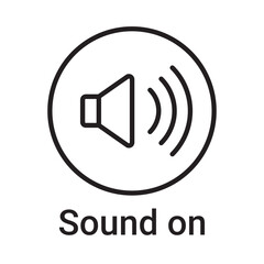Sound on icon. Vector line symbol for a website, product card, presentation and mobile app, packaging or instruction. Editable outline sign