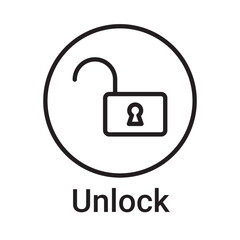Unlock icon. Vector line symbol for a website, product card, presentation and mobile app, packaging or instruction. Editable outline sign