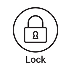 Lock icon. Vector line symbol for a website, product card, presentation and mobile app, packaging or instruction. Editable outline sign