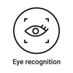 Eye recognition icon. Vector line symbol for a website, product card, presentation and mobile app, packaging or instruction. Editable outline sign