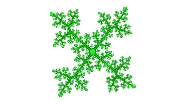 Intricate green fractal pattern on white background showcasing mathematical beauty. - Powered by Adobe