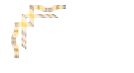 luxury golden corner border frame with elegant ornamental lines, vintage geometric detailing and premium decorative gold accents ideal for wedding invitations, greeting cards on transparent background