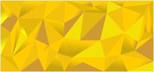 Golden Polygons Abstract Background | Bright Yellow and Gold Low Poly Texture | Geometric 3D Triangle Mosaic Wallpaper