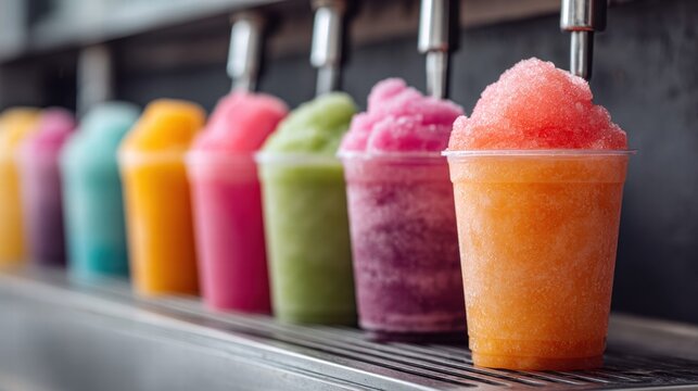 Colorful Slushies in a Row