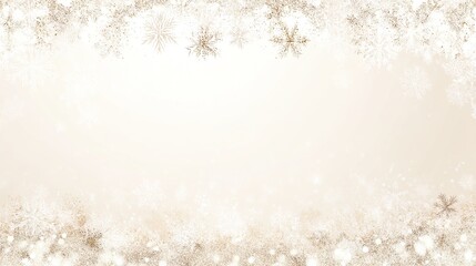 White background with beige snowflakes and bokeh lights, a high-quality digital illustration with soft focus that creates an elegant festive Christmas or New Year winter atmosphere.