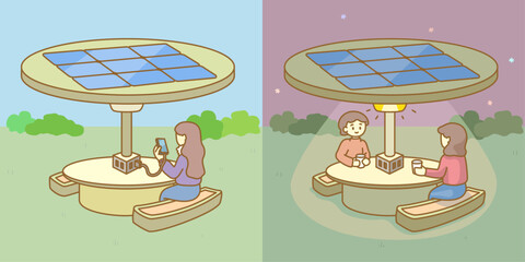 태양광 에너지 생활, 야외 테이블