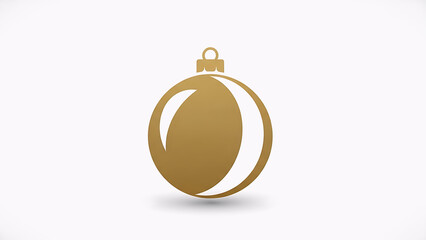 Bold Retro Ornament Icon in Monochromatic Gold for Stylish Seasonal Decor