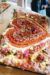 big heart made with salami and cheese