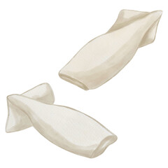 Watercolor squid. Fresh and delicious seafood. Perfect for culinary projects, menus, and restaurants. Food icons drawn in a naive style.