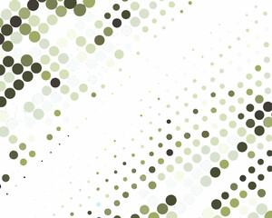 Abstract background with varying sizes of green and gray circular dots