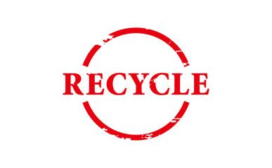RECYCLE - Red Rubber Stamp with text RECYCLE
