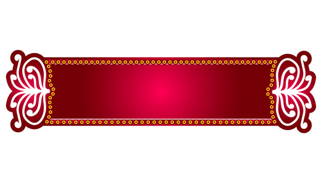 Luxury red arabic islamic text box title frame border set with ornamental illustration