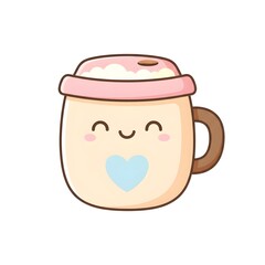 Cute Pastel Coffee Mug with Lid