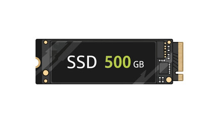 Modern NVMe SSD Solid State Drive with 500 GB Capacity, Technology Concept