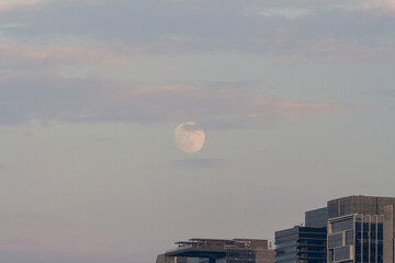 moon over the city at night