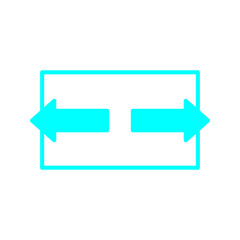 Line icon with left and right arrows indicating horizontal resize, expand, or adjust width. Suitable for interface, layout, and design tools.
