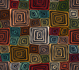 Line Doodle Seamless Pattern 82 - Echoed Blocks