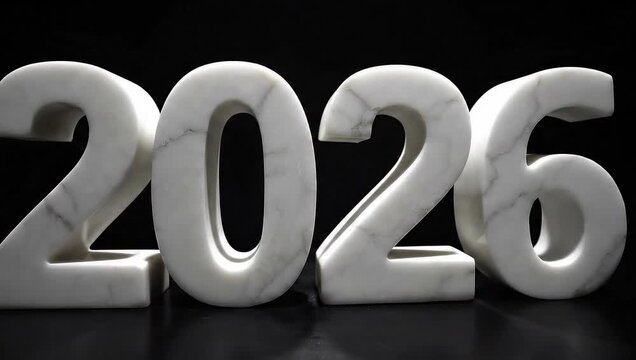 2026 Marble Stone Number Future Date Year Ahead.