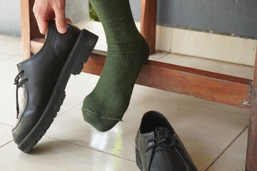 Man leg with shoes