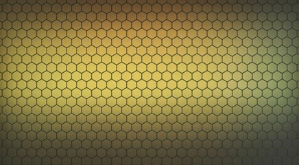 Abstract geometric hexagonal pattern with golden hue