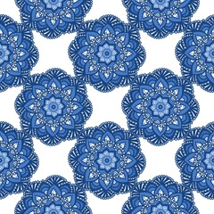 seamless pattern, black and white, monochrome, mandala, floral, lotus flower, repeating background, ornamental, decorative, oriental, Indian, ethnic, tribal, bohemian, boho, wallpa