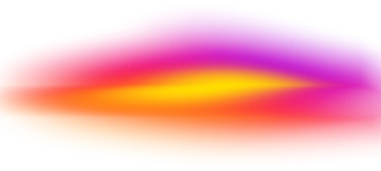 Horizontal glowing gradient beam shape on white background