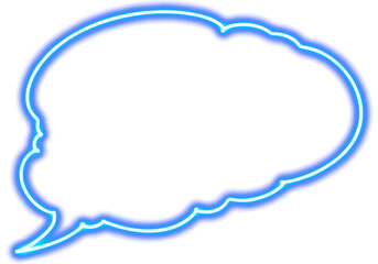 Blue Light Cartoon Speech Bubble on Transparent Background