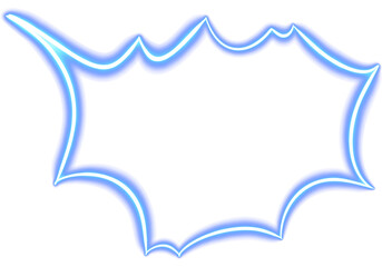 Blue Light Cartoon Speech Bubble on Transparent Background