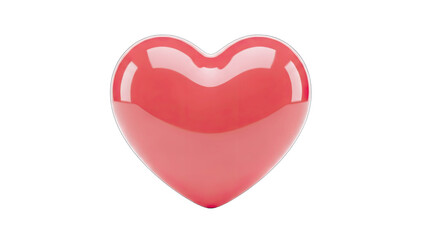 Fototapeta premium Glossy Red Heart Isolated on White Background
