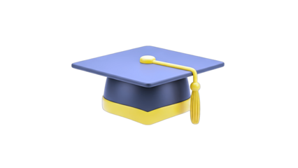 3D Graduation Cap Isolated on White Background