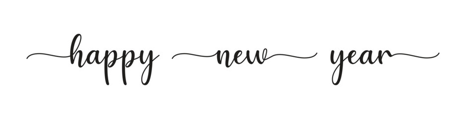 Happy New Year  script text hand lettering. Design template Celebration typography poster, banner or greeting card for Merry Christmas and happy new year. Vector Illustration. © Sarmin